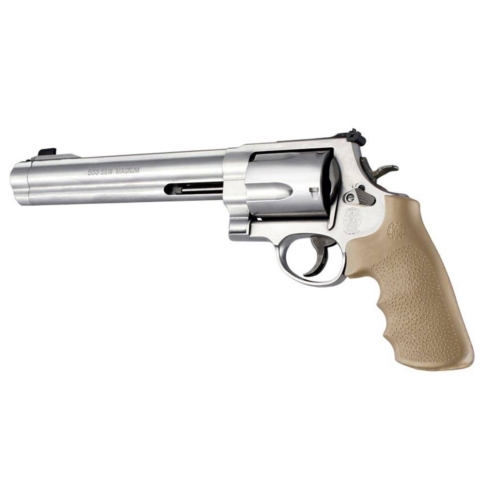 Hogue OverMolded Rubber Tamer Conversion Monogrip S&W K/L/N/X/Z-Frame Revolvers Round Butt FDE