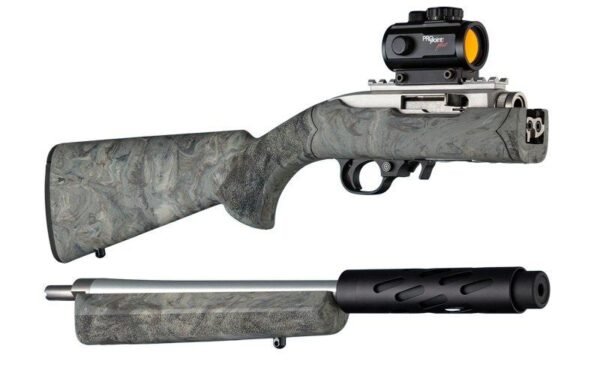 Hogue Ruger 10-22 Takedown Rub. OM Stock w/Standard Barrel Chan. Ghillie Green