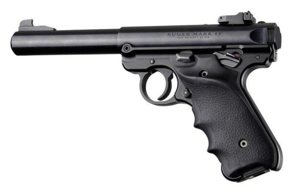 Hogue Ruger MKIV Rubber Grip with Finger Grooves and Right Hand Thumb Rest Black