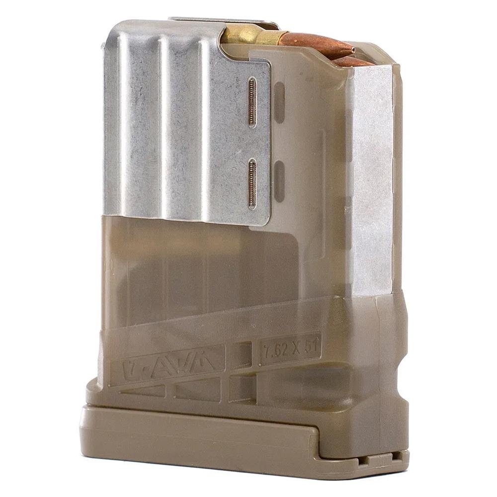 Lancer L7AWM Gen 2 Rifle Magazine Translucent Dark Earth .308 Win/7.62x5mm/6.5 Creedmoor 10/rd