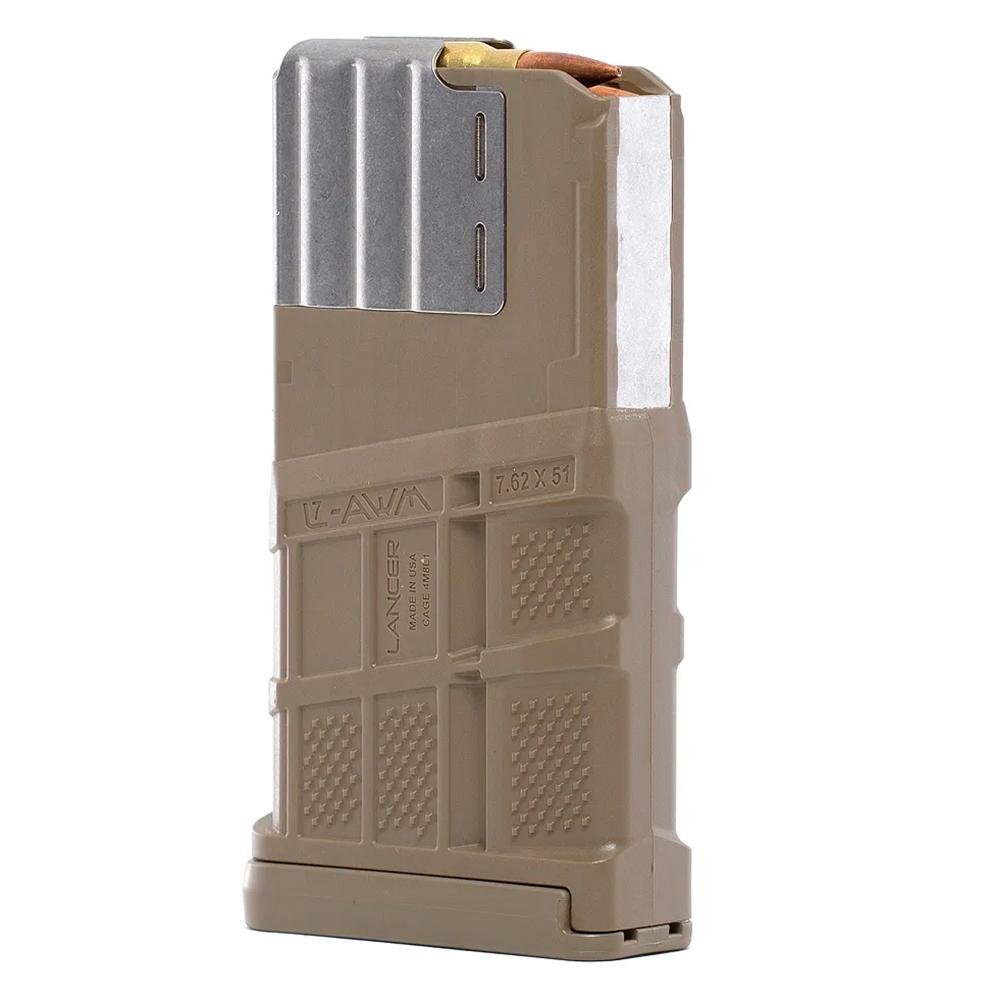 Lancer L7AWM Rifle Magazine Flat Dark Earth .308 Win/7.62x5mm/6.5 Creedmoor 20/rd