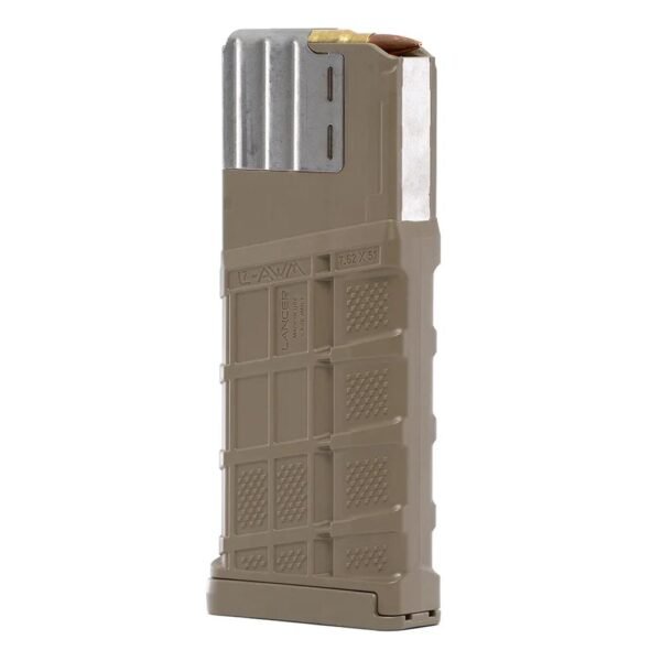Lancer L7AWM Rifle Magazine FDE .308 Win/7.62x5mm/6.5 Creedmoor 25/rd