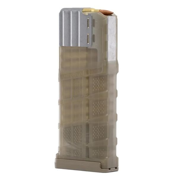 Lancer L7AWM Rifle Magazine Translucent Dark Earth .308 Win/7.62x5mm/6.5 Creedmoor 25/rd