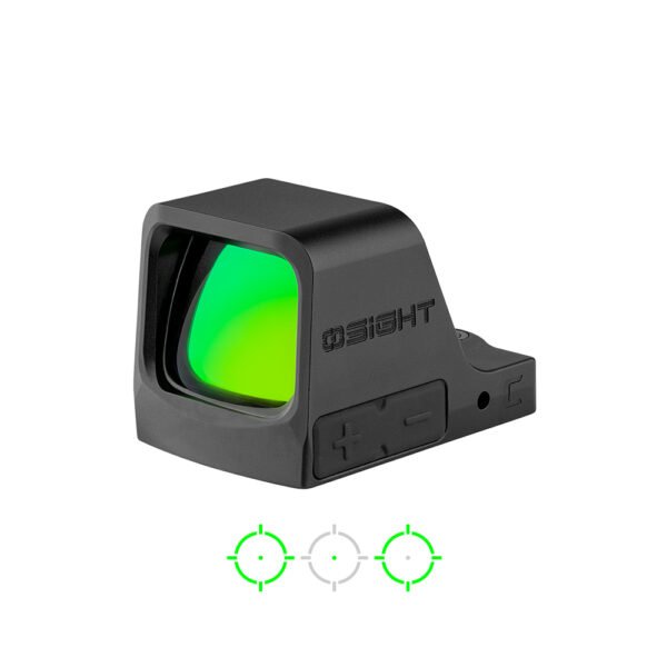 OSIGHT C GREEN 3 MOA + 32 MOA CIRCLE GREEN DOT SIGHT RMR FOOTPRINT, BLACK