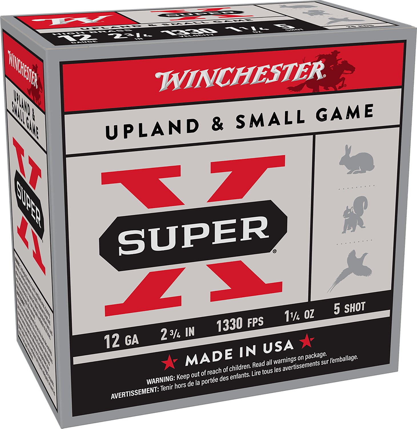 Winchester Ammo X125 Super X Game Load High Brass 12Gauge 2.75" 1 1/4oz 5Shot 25 Per Box/10 Case