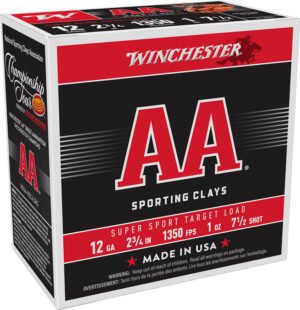 Winchester Ammo AASCL127 AA Super Sport Sporting Clay 12Gauge 2.75" 1oz 7.5Shot 25 Per Box/10 Case