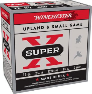 Winchester Ammo X12P4 Super X Game Load High Brass 12Gauge 2.75" 1 1/4oz 4Shot 25 Per Box/10 Case *Pheasant