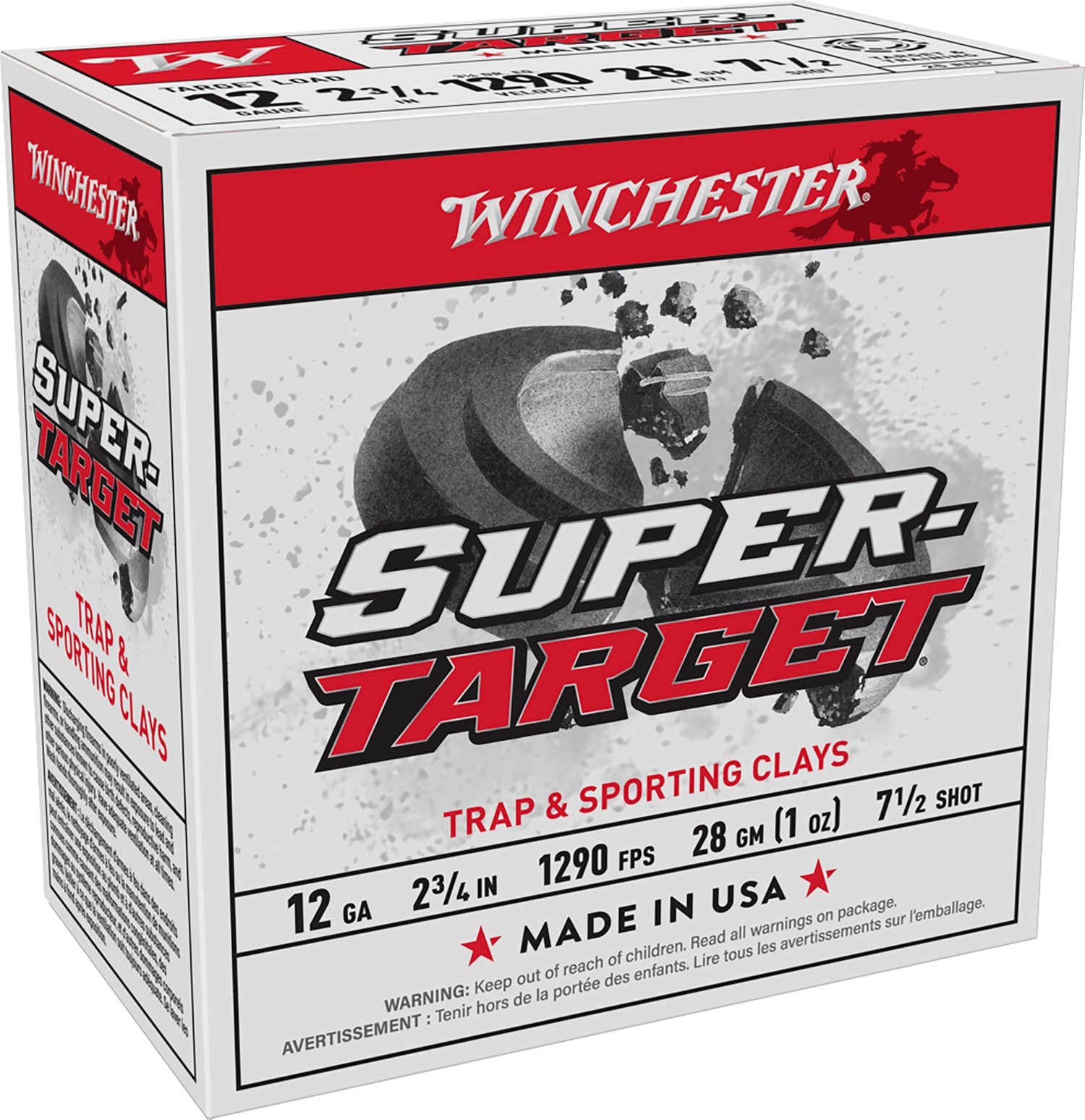 Winchester Ammo TRGT12907 Super-Target Light Target 12Gauge 2.75" 1oz 7.5Shot 25 Per Box/10 Case
