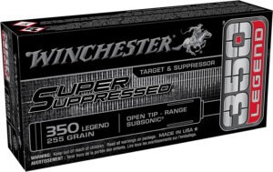 Winchester Ammo SUP350 Super Suppressed 350Legend 255gr Open Tip Range 20 Per Box/10 Case