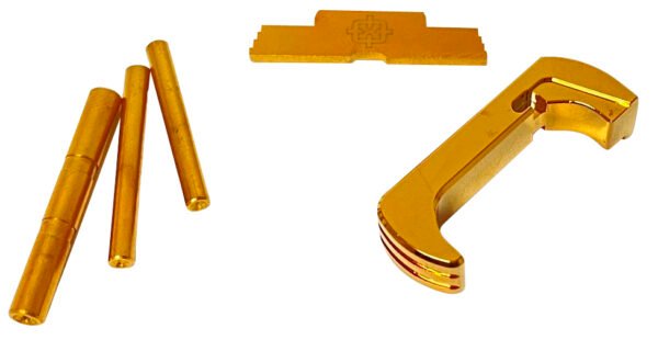Cross Armory CRG5OKGD 3 Piece Kit Extended Compatible w/ Glock 17/19/26/34 Gen5 Gold Anodized Steel/Aluminum