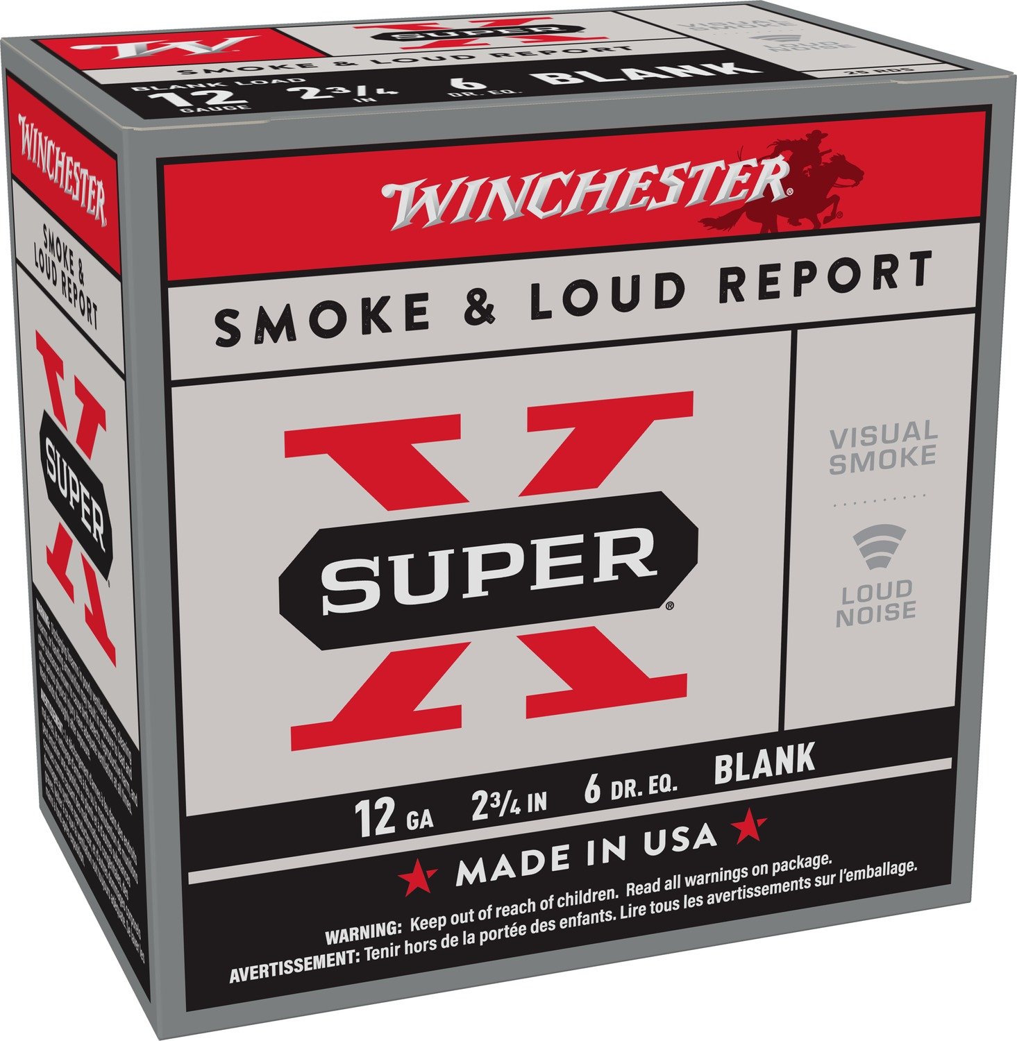 Winchester Ammo XBP12W Super X Blank 12Gauge 2.75" 25 Per Bx/10 Case