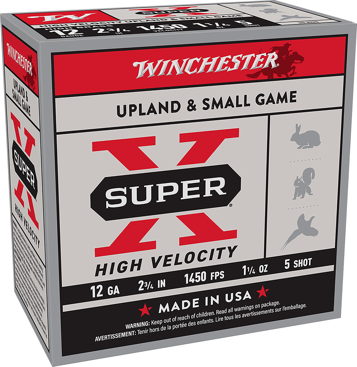 Winchester Ammo X12HV5 Super X High Velocity 12Gauge 2.75" 1 1/4oz 5Shot 25 Per Box/10 Case