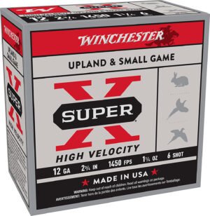Winchester Ammo X12HV6 Super X High Velocity 12Gauge 2.75" 1 1/4oz 6Shot 25 Per Box/10 Case