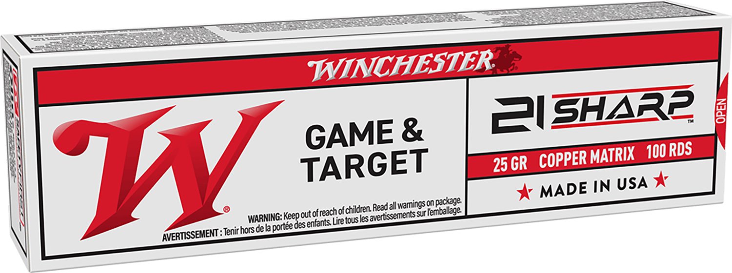 Winchester Ammo S21SLF USA  21Sharp 25gr Copper Matrix 100 Per Box/20 Case