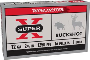 Winchester Ammo XB121 Super X 12Gauge 2.75" 1Buck Shot 5 Per Box/50 Case