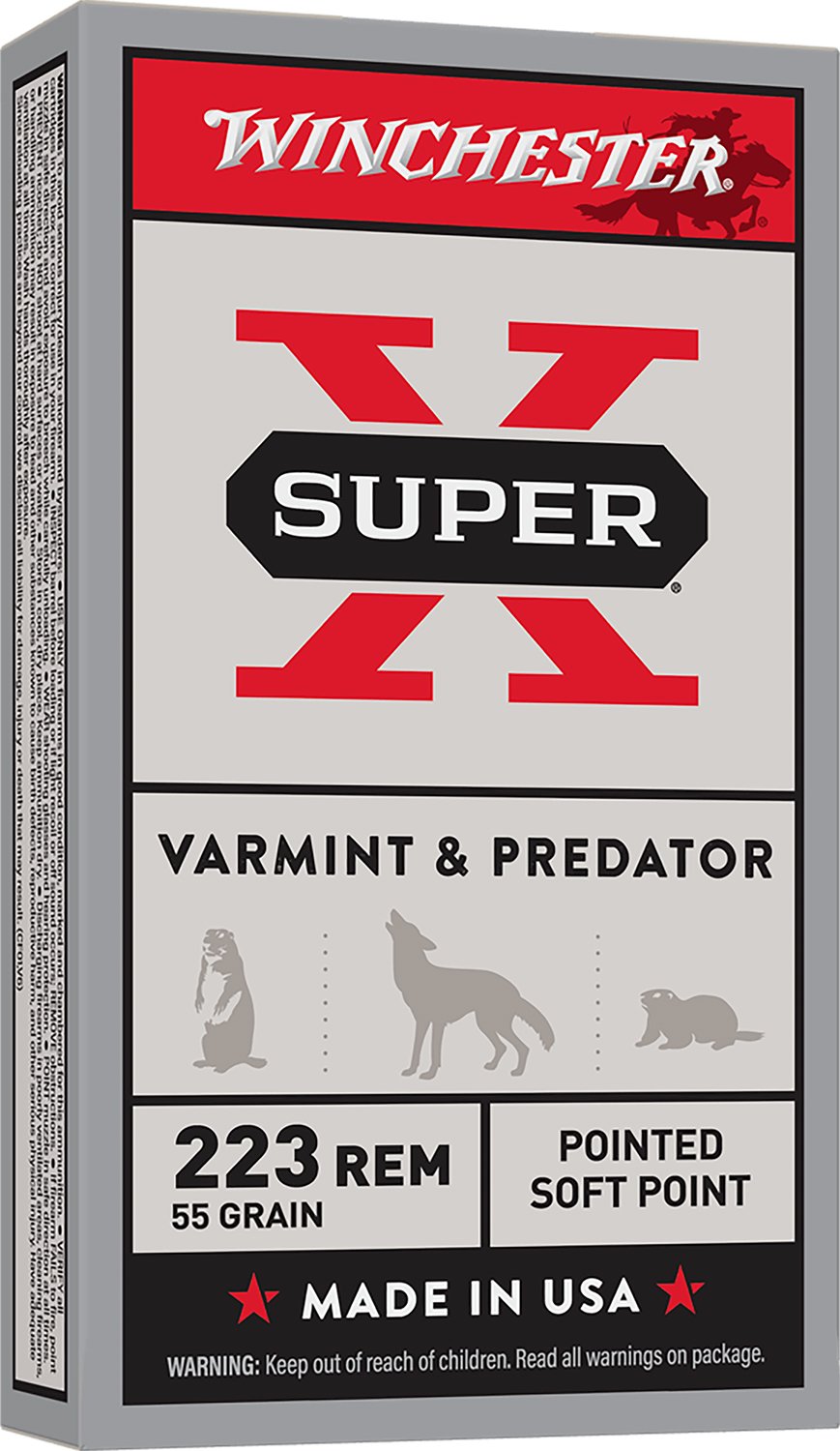Winchester Ammo X223R Super X 223Rem 55gr Jacketed Soft Point 20 Per Box/10 Case