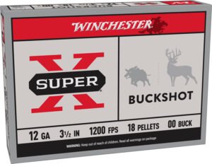 Winchester Ammo XB12L00 Super X 12Gauge 3.50" 18Pellets 00Buck Shot 5 Per Box/50 Case