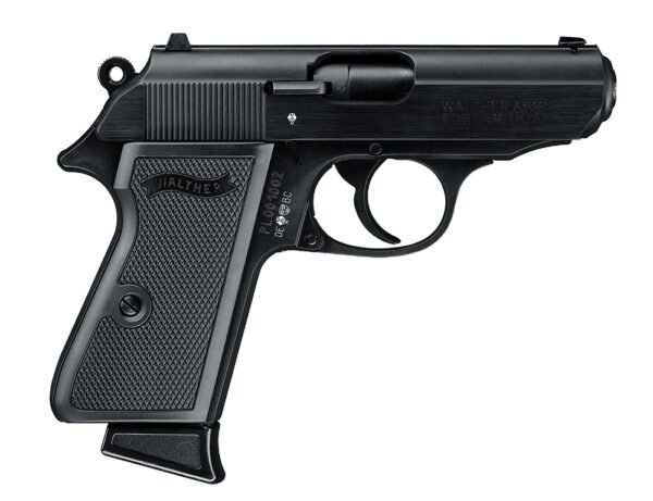 Walther Arms 5030300 PPK/S 22 LR 10+1 3.30" Steel/Threaded Barrel Matte Black Tenifer Serrated/Steel Slide, Black Zinc Alloy Frame w/Beavertail, Black Checkered Polymer Grips