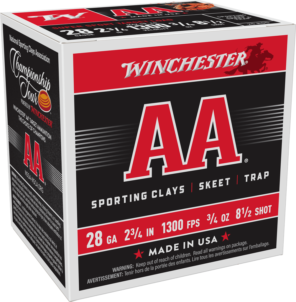 WINCHESTER 28 GA 2-3/4" #8.5 AA SUPER SPORT SC 3/4 OZ 25 RD/BX 10 BX/CS