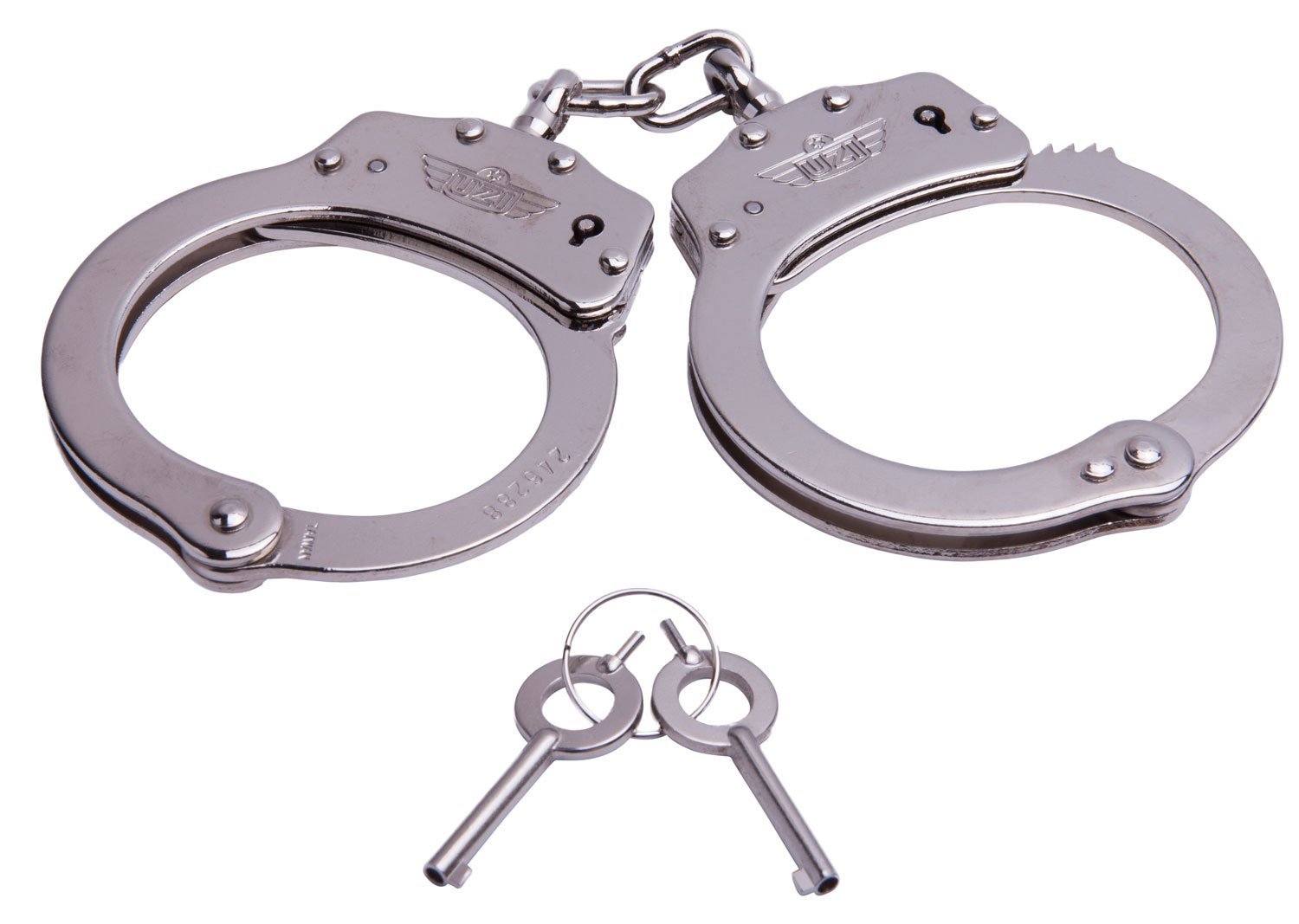 Uzi Accessories UZIHCCS Handcuffs Chain Silver Stainless Steel Includes 2 Keys