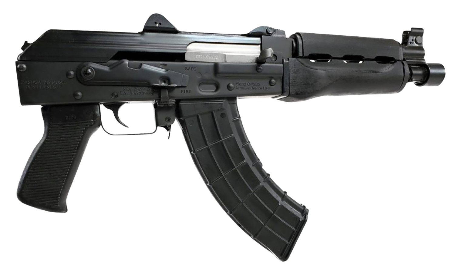Zastava Arms Usa ZP92762M ZPAP 92 7.62x39mm 30+1 10" Black, Polymer Grip, Dark Wood Handgaurd